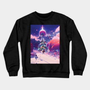 Christmas Trees Christmas Winter Snow Walk of Urban City Lights Xmas Wishes Crewneck Sweatshirt